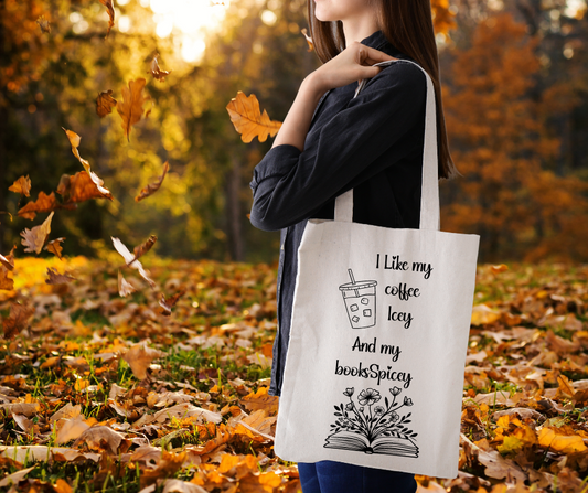 Coffe and Spicey Books Canvas Tote Bag