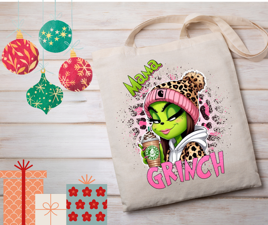 Grinch Mama Tote Bag style 2