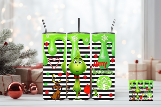 Cutesy Grinch double insulated tumbler