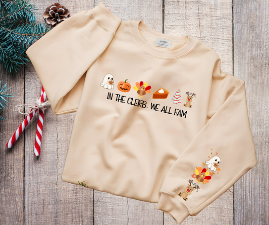 In the clerb we fam holidays sweatshirt