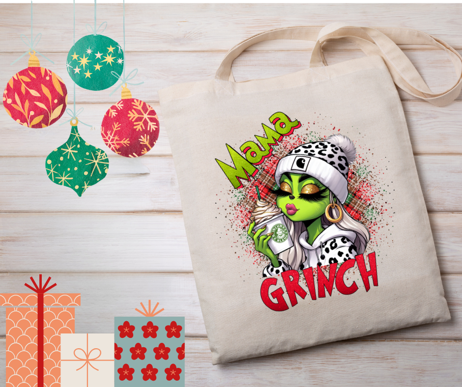 Grinch Mama Tote Bag