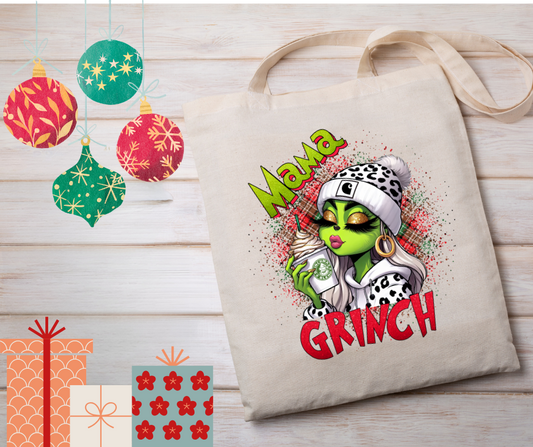 Grinch Mama Tote Bag